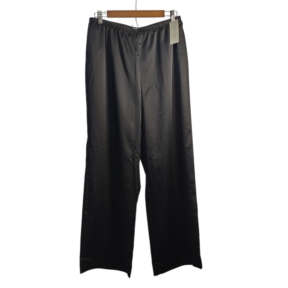 a new day Women's Black Flowy Wide Leg Cozy Pants Size Medium NWT - Picture 1 of 11